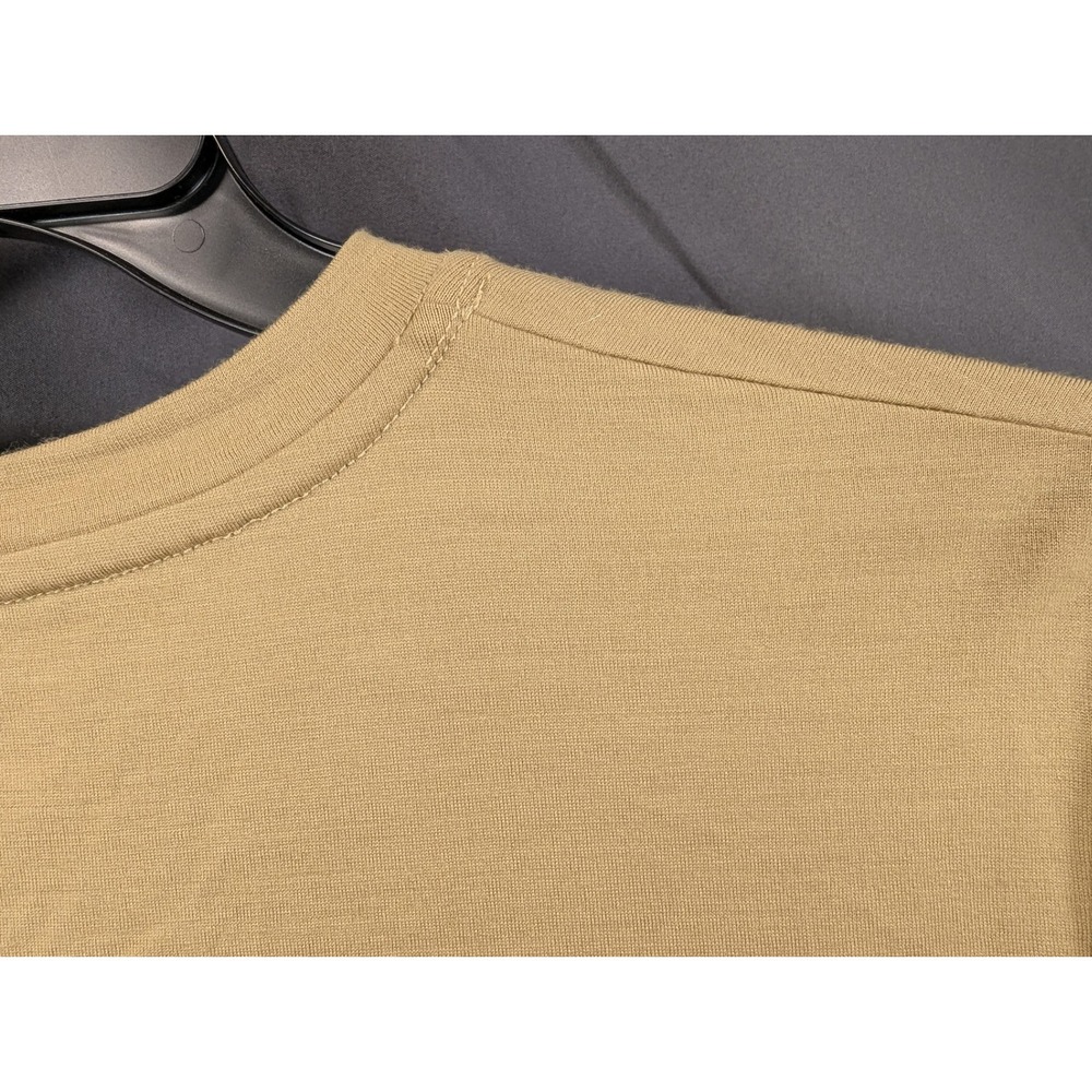 Outlier NYC Merino Wool Crew Neck T-Shirt Men's Size Large Tan Khaki Mustard ... - Picture 9 of 12